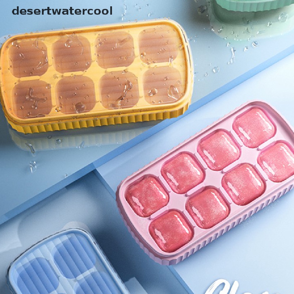 Deid 8kisi Cetakan Es Batu Silikon DIY Dengan Tutup Ice Cube Mold Alat Dapur Martijn