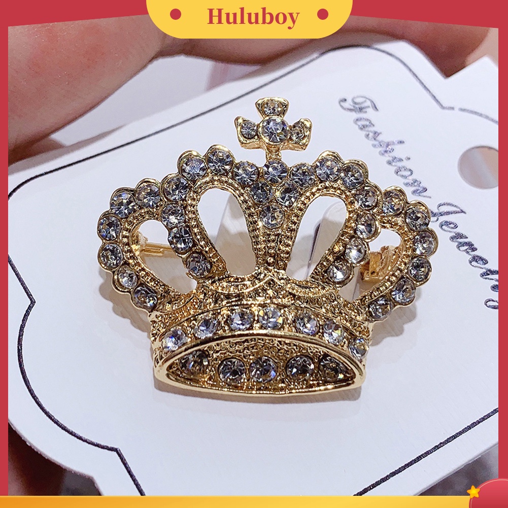 {Ready Stock} Mahkota Bentuk Berlian Imitasi Mutiara Imitasi Lapel Bros Pin Jas Kerah Lencana Perhiasan