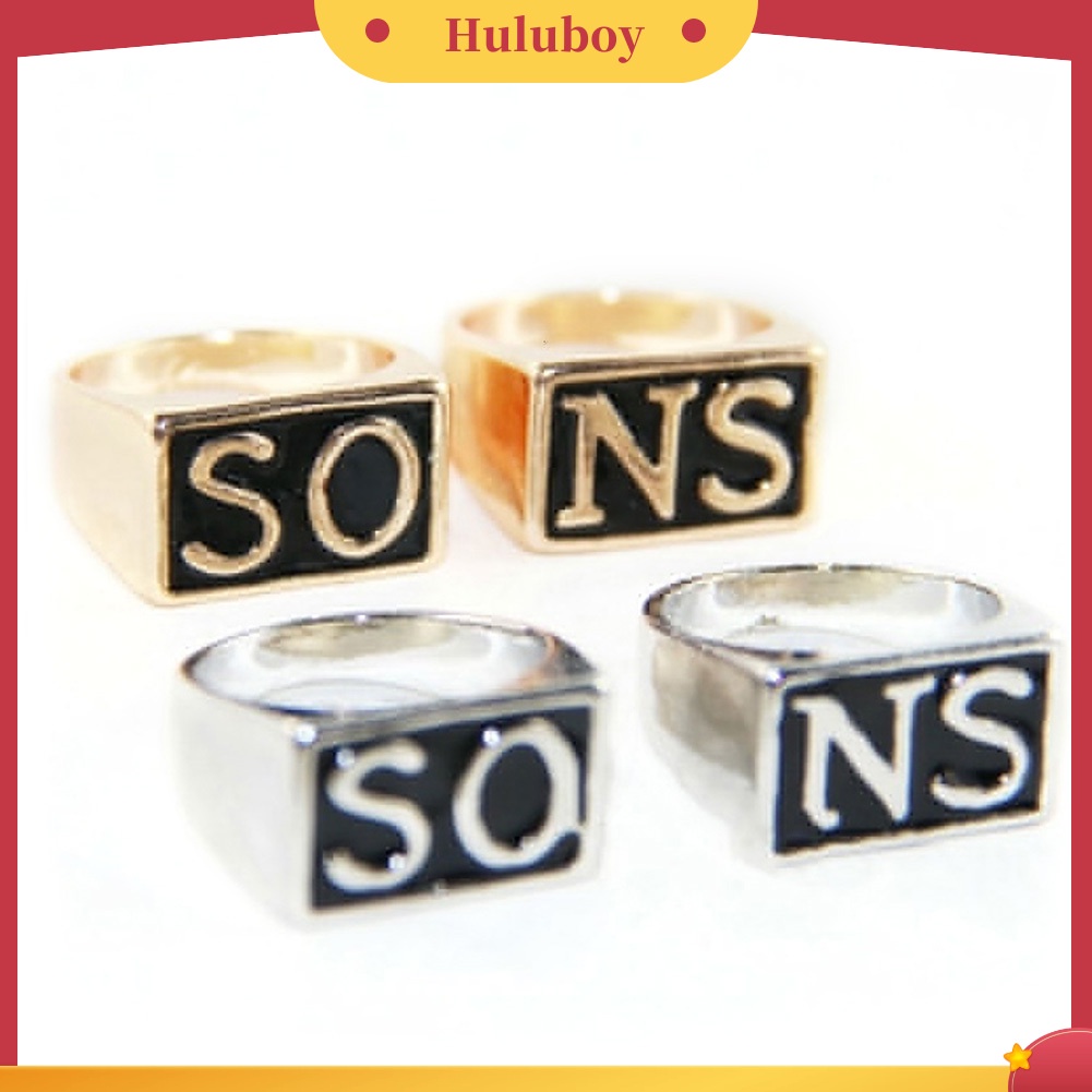 {Ready Stock} 2Pcs/set Punk Stainless Steel Sons of Anarchy Couple Finger Rings Perhiasan Hadiah