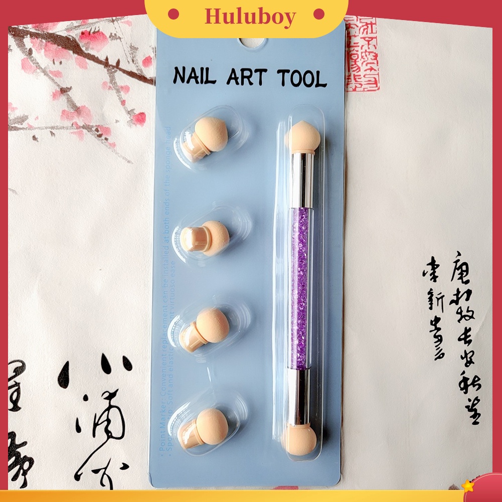 {In Stock} Portable Washable Double Head Spons Smudge Pen Nail Art Painting Dotting Tool
