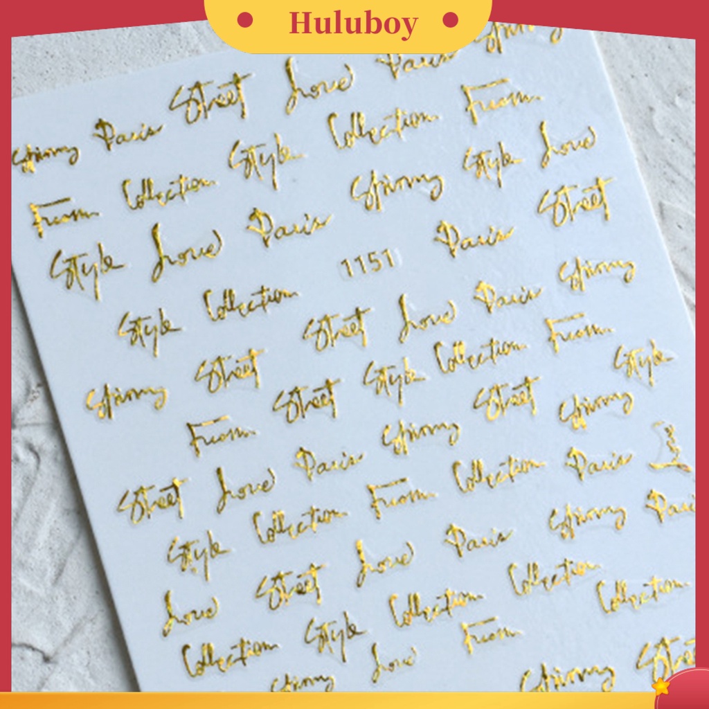 {In Stock} Stiker Kuku Glitter DIY Aneka Gaya Huruf Hologram Perekat Slider Hiasan Bungkus Warna-Warni Untuk Manicure