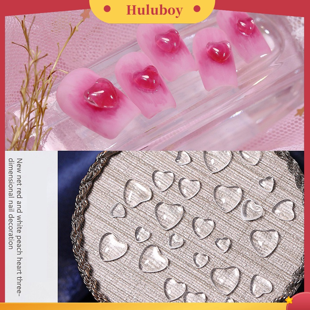 {In Stock} 20Pcs Dekorasi Kuku Transparan Bentuk Indah Mempesona Efek Visual Ramah Lingkungan 3D Cinta Hati Nail Art Decor Manicure Jewelry Untuk Salon Kuku