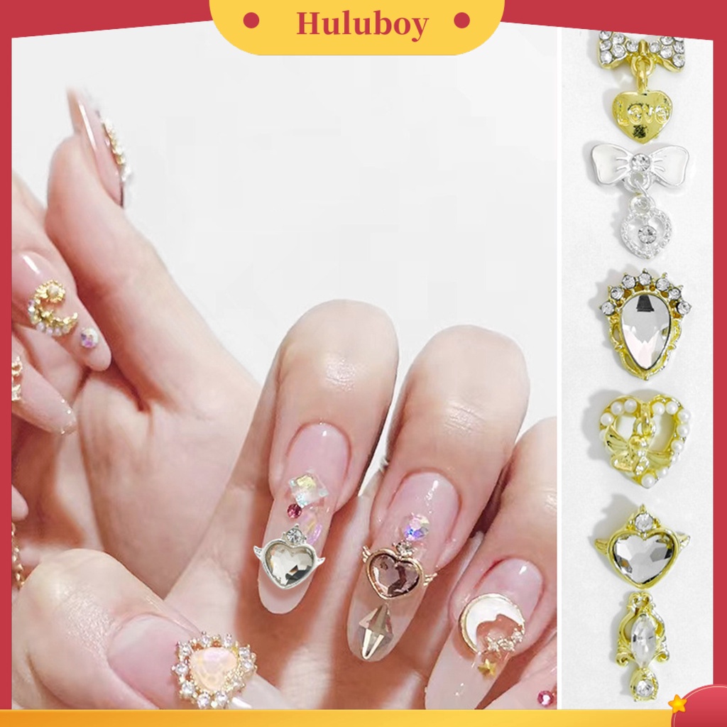 {In Stock} 10Pcs Ornamen Manicure Shiny Efek Visual Kreatif Bentuk Desain Berlian Imitasi Berkilau Hias Alloy 3D DIY Nail Art Perhiasan Manicure Ornaments Untuk Salon Kuku