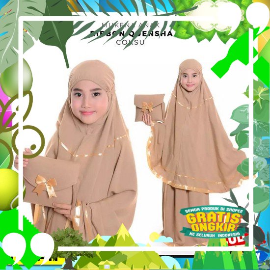Mukena Anak Perempuan Bahan Rayon Premium Usia 12 Tahun 11 Tahun 10 Tahun 9 Tahun Mukena Anak Anak A