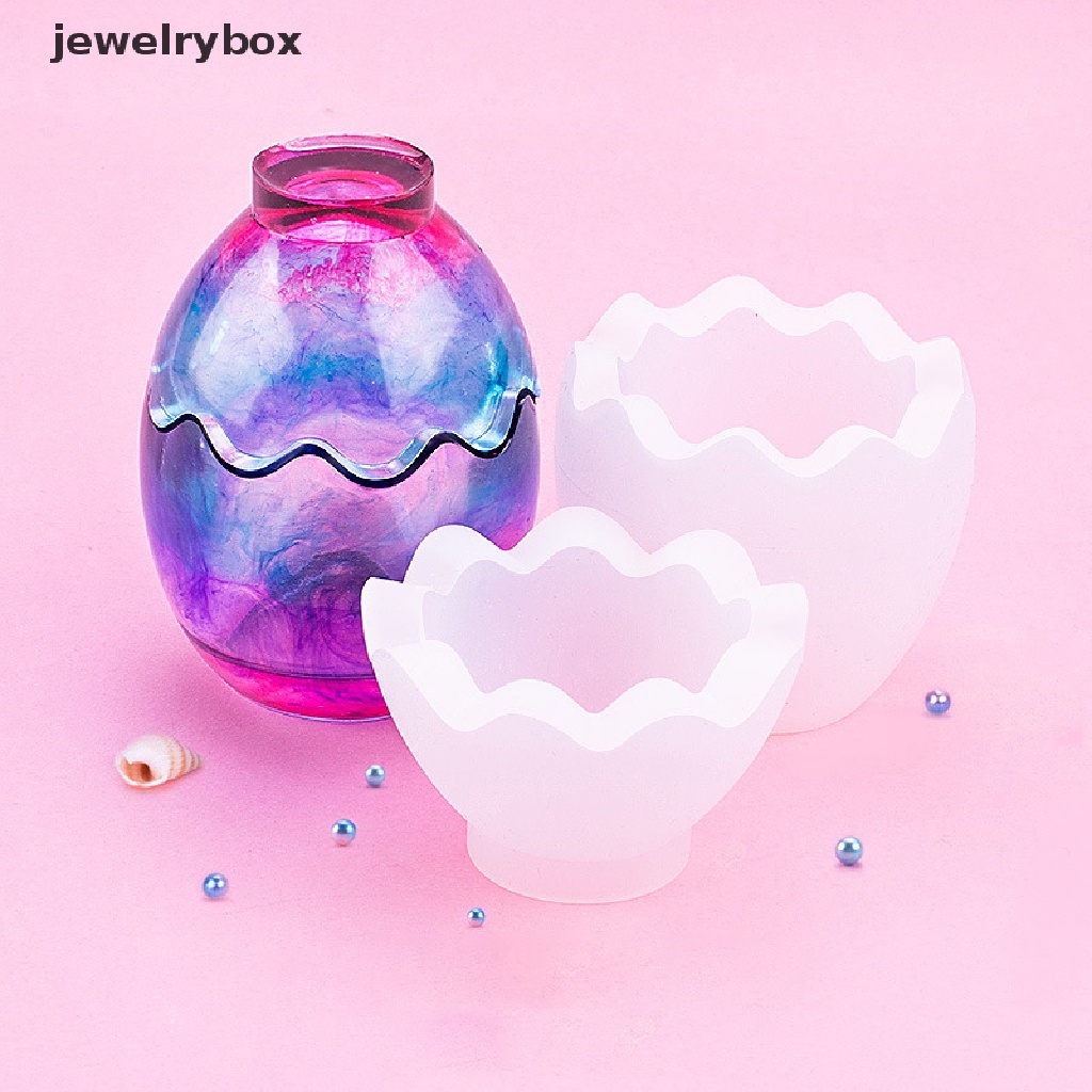 [jewelrybox] Bentuk Telur Toples Cetakan DIY Kristal Epoxy Resin Kotak Penyimpanan Cetakan Beton Semen Plester Craft Membuat Cetakan Dekorasi Rumah Butik