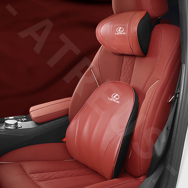 Lexus Jok Mobil Kulit Headrest Bantal Penyangga Punggung Memory Cotton Foam Lumbar Head Neck Cushion Untuk LX570 CT200H NX250 RX350 LX470 IS rx 570 RX300 NX ES