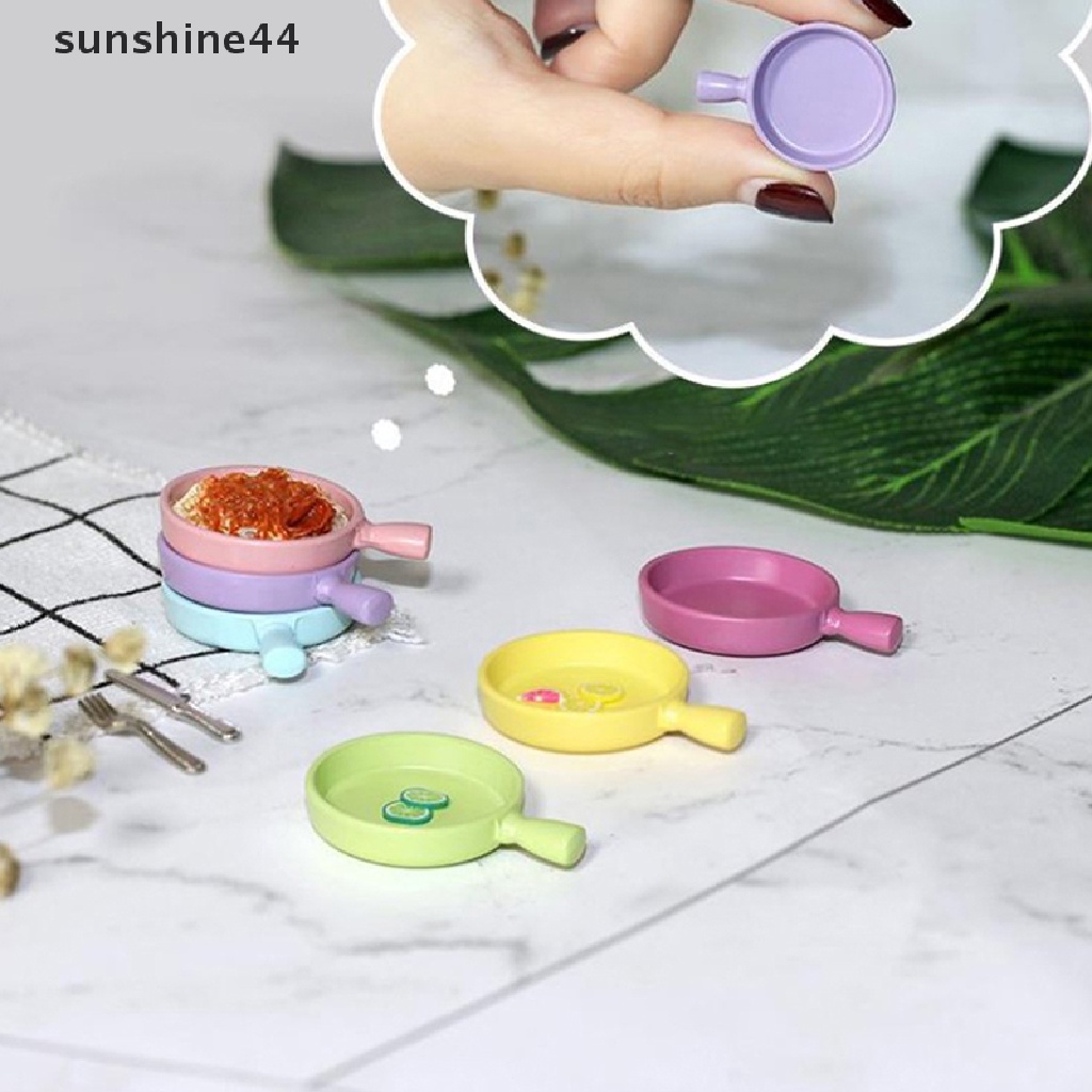 Sunshine 4Pcs Piring Steak Warna Permen Model Piring Steak Jepang Aksesoris Rumah Boneka ID