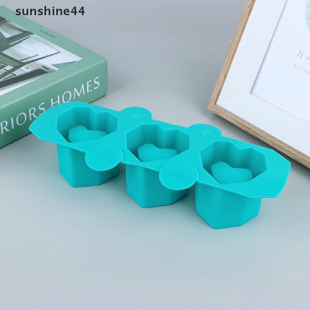 Sunshine 1Pc Cetakan Silikon Toples 3lubang DIY Pot Bunga Bulat Gypsum Resin Mold ID