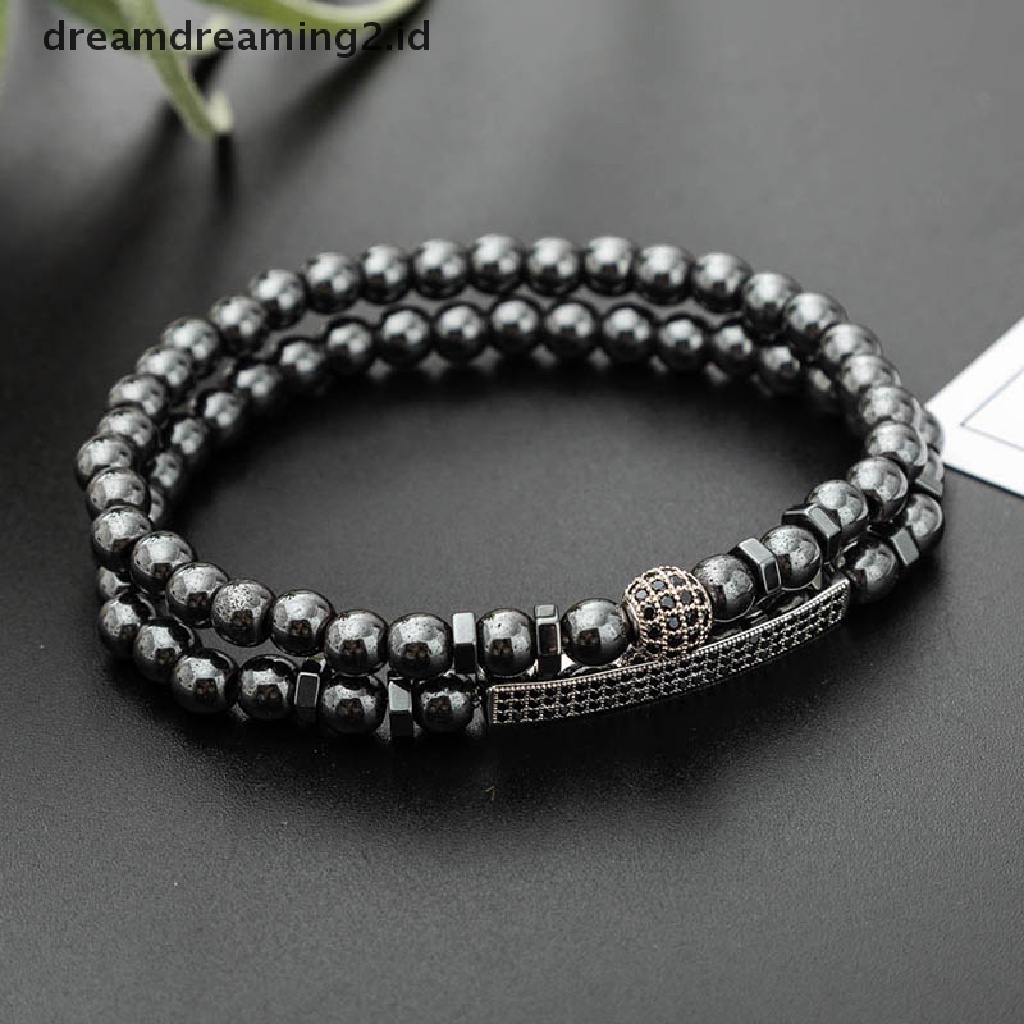 (hot) Gelang Manik Batu Hematite Magnetik Perawatan Kesehatan Magnet Pria Perhiasan Hadiah//