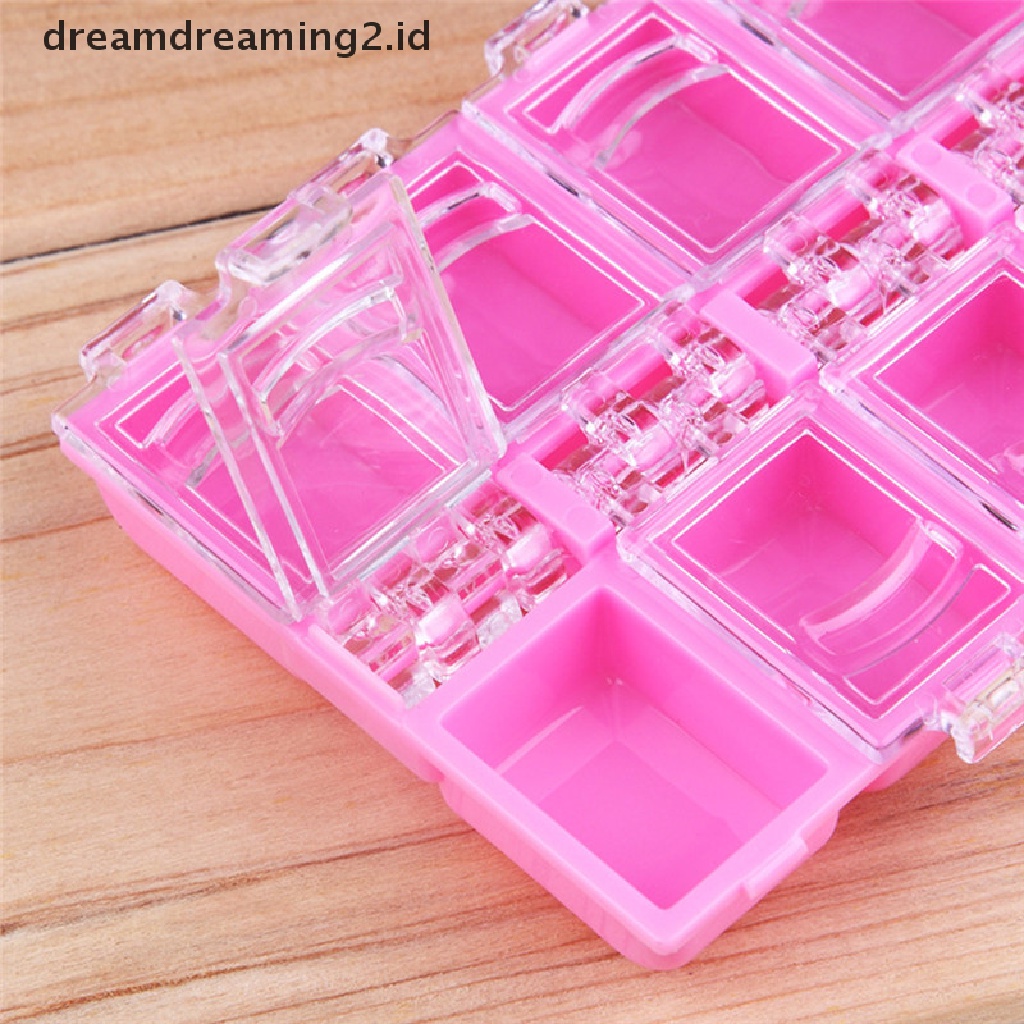 (hot) 12slot Kotak Penyimpanan Perhiasan Alat Nail Art Plastik Case Organizer Beads Jewelry//