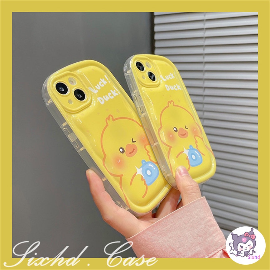 Untuk Redmi Note 12 11 11s 10s 9s 10Pro Redmi 12 12C 10C 11A 10A 9C 9T 9A A2 A1 Xiaomi 11 Lite Poco M3 X3Pro NFC Mode Tinggi Ins Bebek Kuning AirBag Case Lembut TPU Shockproof Cover Pelindung