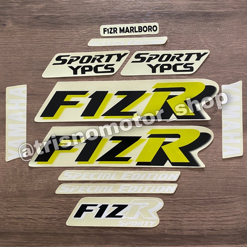 striping body yamaha fiz r f1z r sporty sticker stiker fizr f1zr malboro putih kuning lis list motor