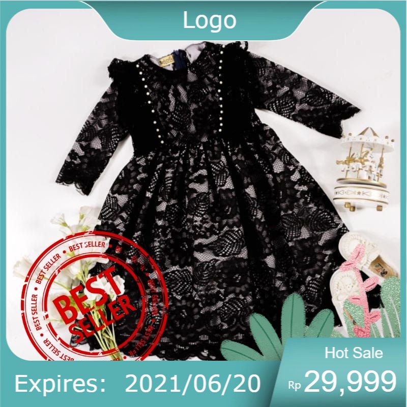 BAJU GAMIS ANAK & DEWASA  "' GAMIS FALENKA '"  WARNA BROKAT HITAM KOMBI FURING ABU ABU