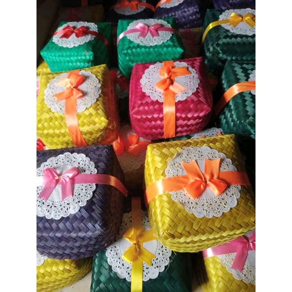 [ BESEKRAF ] BESEK BAMBU WARNA | KOTAK HAMPERS | BESEK CATERING UKURAN 15 X 15 : B15