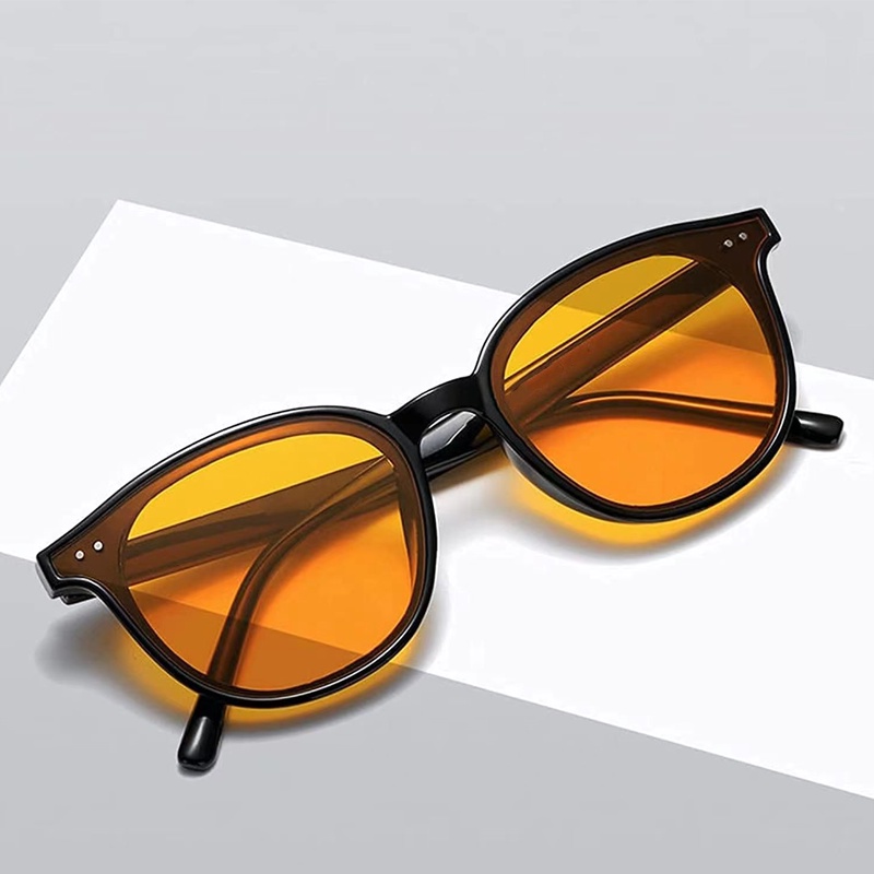 Papaozhu Trendy Lensa Coklat Hitam Square Frame Sunglasses Untuk Wanita Pria Chic Perlindungan UV Warna Kepribadian Mengemudi Kacamata Aksesoris Harian