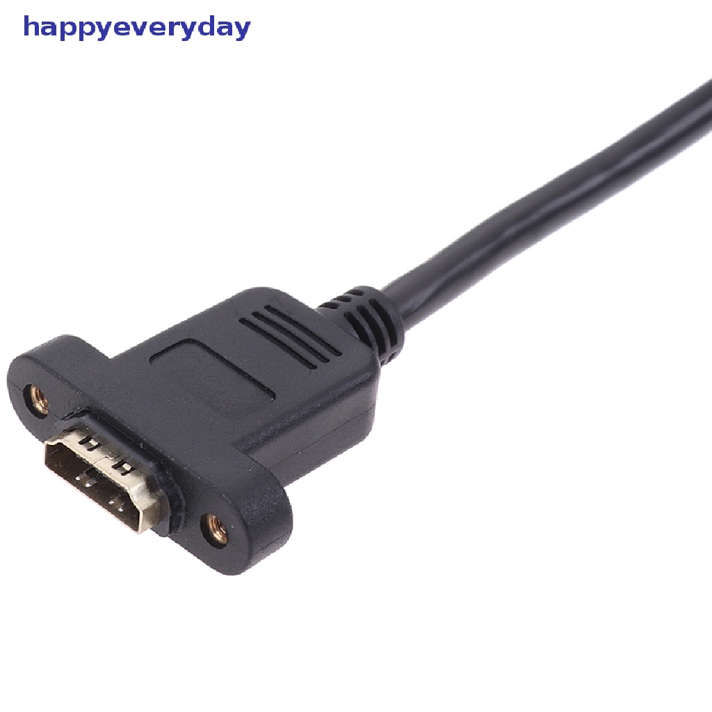 [happy] 1pc Kabel Ekstensi HDMI Male to Female Lapis Emas Dengan Kabel Mount Panel Sekrup [ID]