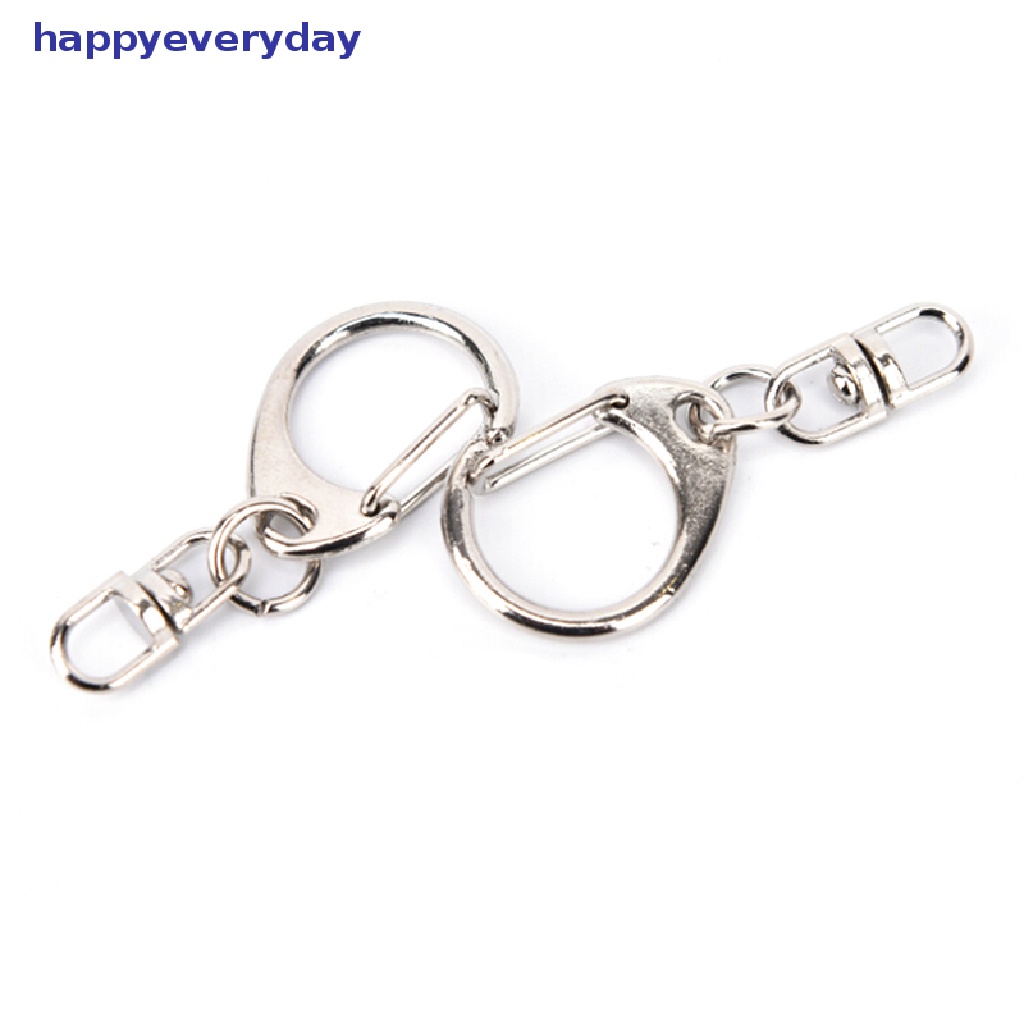 [happy] 10pcs DIY Dipoles Perak Keyring Keychain Split Ring Pendek Rantai Key Rings [ID]