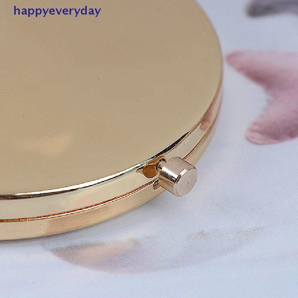 [happy] Vintage alloy compact pocket mirror folded makeup Kosmetik Cermin Pembesar [ID]