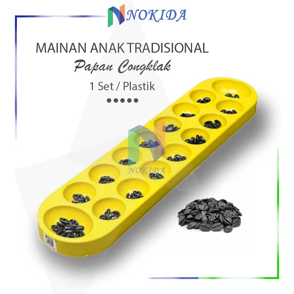 Nokida Congklak Plastik Mainan Anak Kecil / Dakon Dakuan Permainan Tradisional Klasik Jadul Biji Con