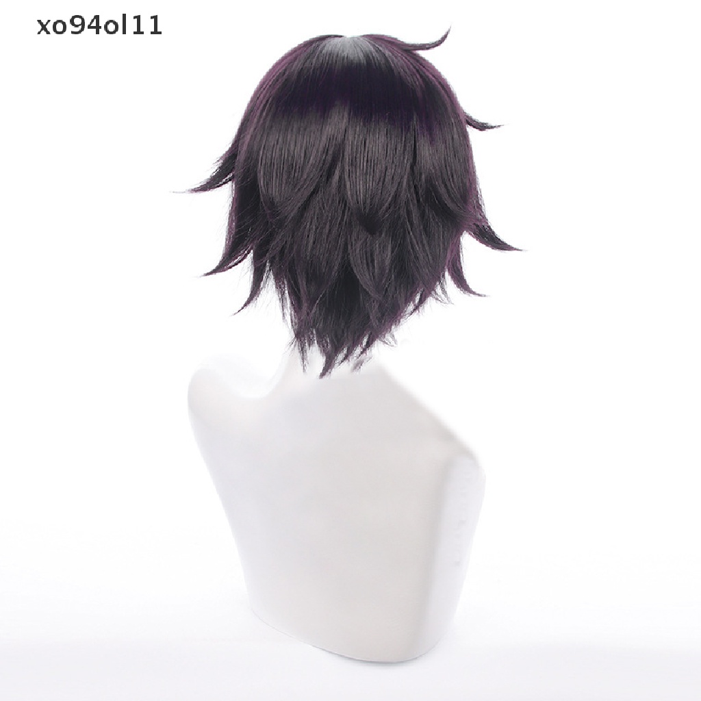 Wig Cosplay XO Vtuber Shoto Ungu Hitam Pendek Tahan Panas Rambut Sintetis Anime Halloween Pesta Wig OL