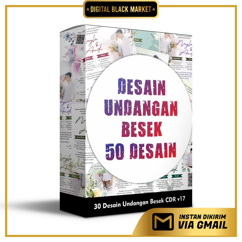 30 Desain Undangan Besek CorelDraw v24