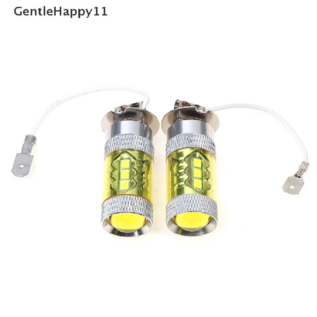 Gentlehappy 2pcs Lampu Kabut LED 12-24V H3 80W 16smd LED Car Fog Light Kuning Daya Tinggi id