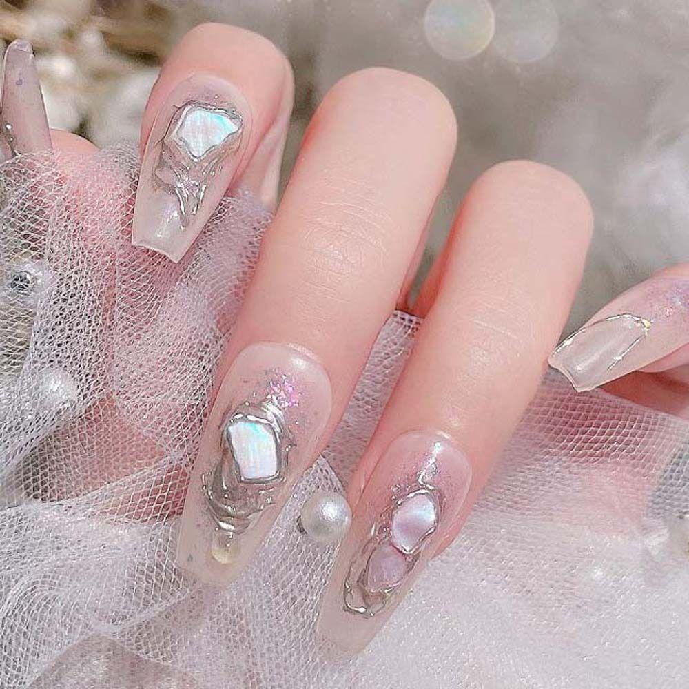 Needway Nail Art Dekorasi DIY Nail Art Ultra Tipis Manicure Aksesoris Shell Kuku Payet Shell Slice Shell Hiasan Kuku