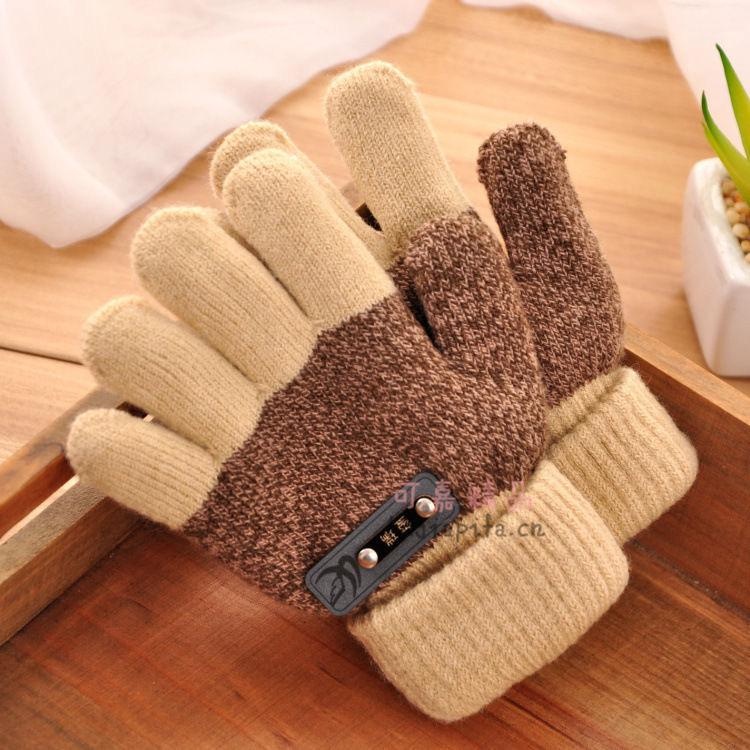 IMPORT BICOLOR KNIT WINTER GLOVES UNISEX WOMAN KIDS SARUNG TANGAN RAJUT MUSIM DINGIN