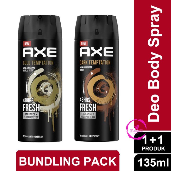 Axe Deodorant Deo Body Spray Parfum Pria Dark & Gold Temptation 135Ml