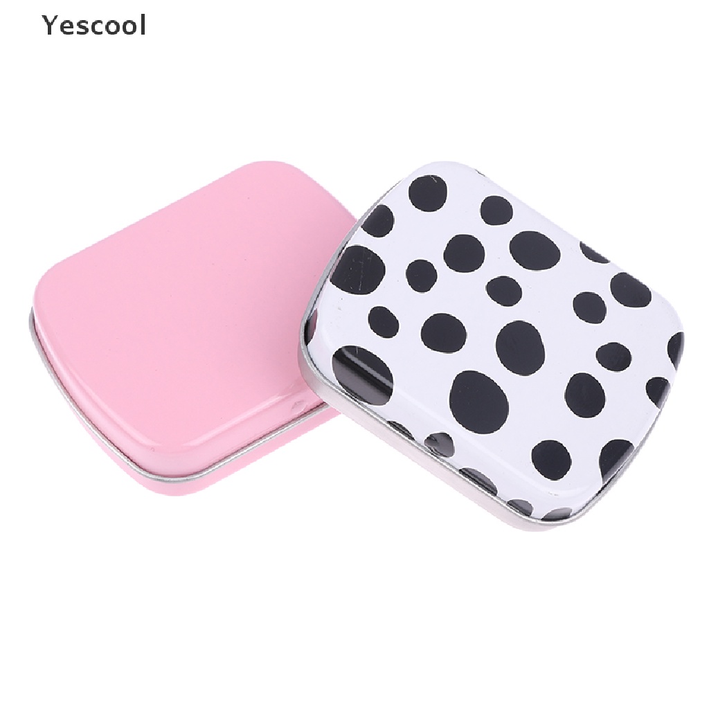 Yescool Kotak Pil Penyimpanan Flip Timah Metal Kosong Kecil Case Organizer Untuk ID Kunci Permen