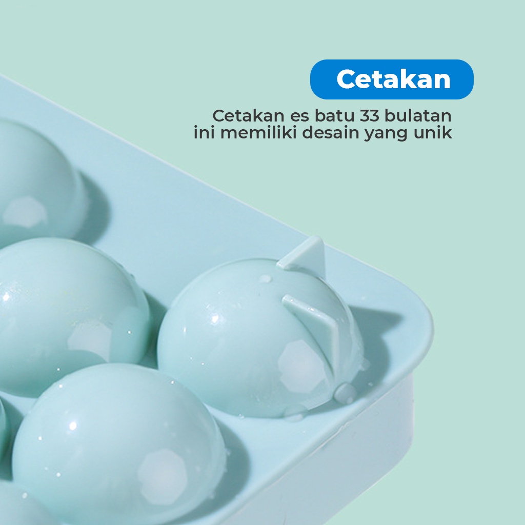 Cetakan Es Batu Bulat Ice Cube Puding Jelly Silikon Food Grade 33 Lubang