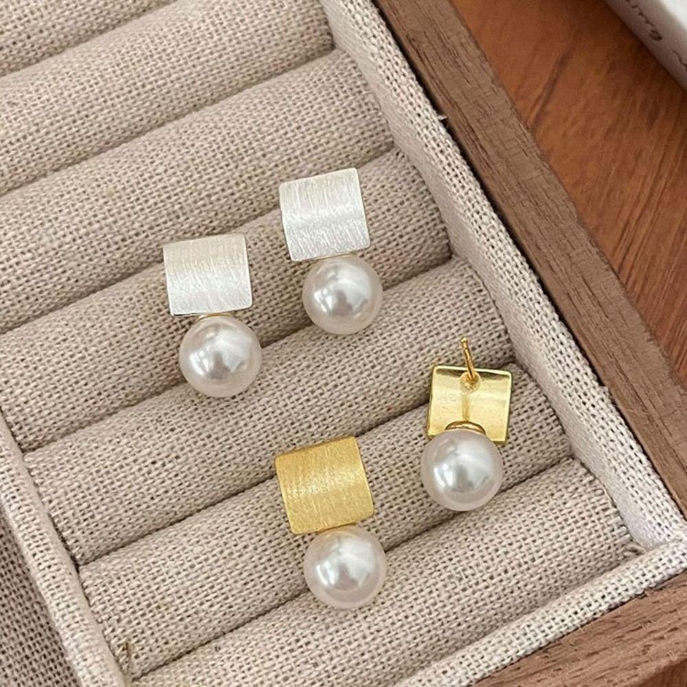 Mxbeauty Square Stud Earrings Trendy Pesta Geometirc Elegan Indah Sederhana Anting Gaya Korea