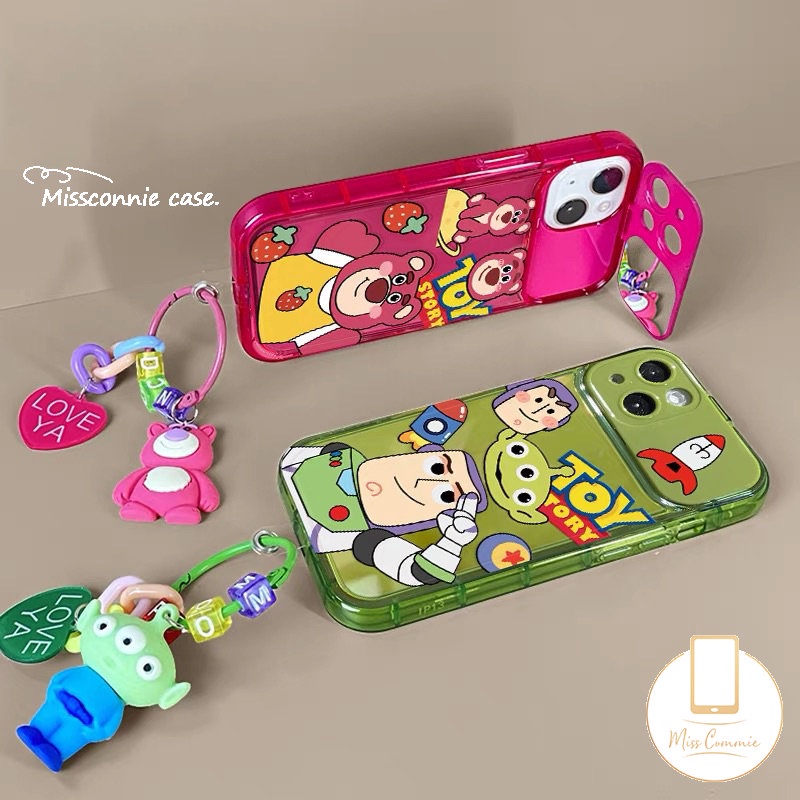 Case Cermin Make Up Flip Beruang Strawberry Lucu Manyo Untuk Oppo A15 A5s A7 A31 A15s A57 A12 A53 A9 A5 A3s A33 A35 A77S A77 A11K Kartun Toy Story Buzz Lightyear Case Dengan Gelang