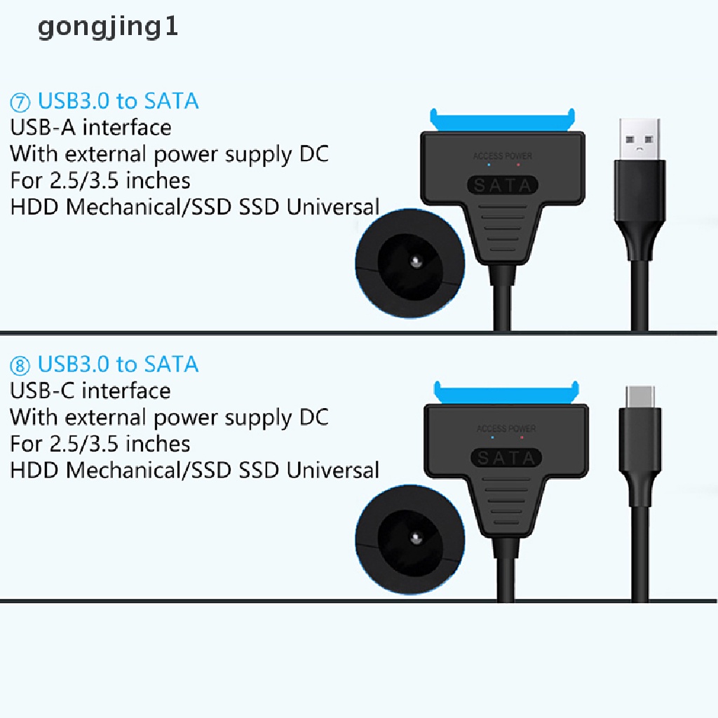 Ggg SATA Ke USB 3.0 2.0/adaptor Type-C Untuk HDD Eksternal 2.5/3.5 Inch SDD Hardisk Disk Konektor Eksternal Drive Line Converter ID