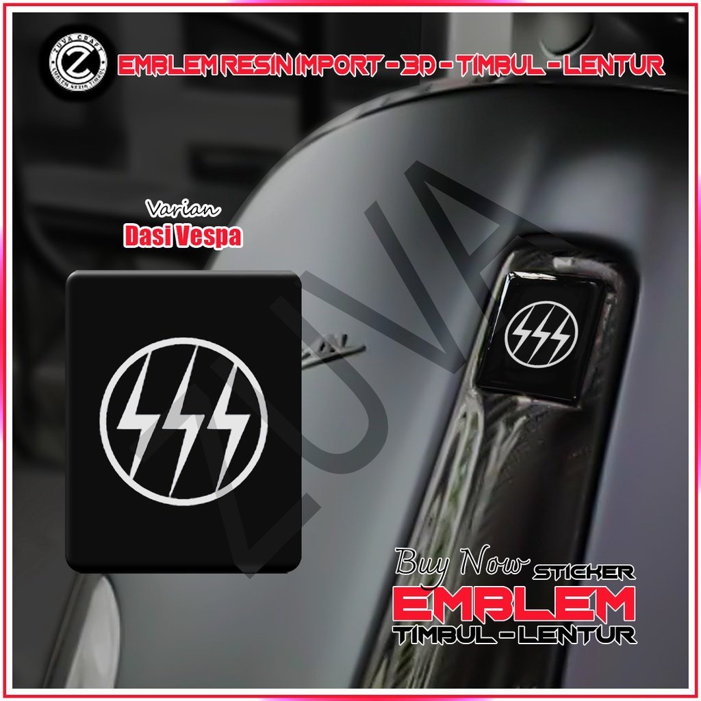 STIKER EMBLEM VESPA LOGO SSS EMBLEM TIMBUL STIKER VESPA DASI VESPA VESPA RESIN LENTUR Vespa LX/S/Spr