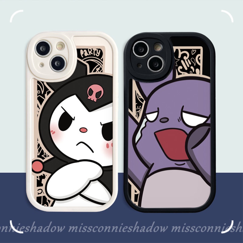 IPHONE Lovely Couple Case Kompatibel Untuk Iphone11 14 12 13 Pro Max 7Plus XR 7 8 6 6s Plus X XS Max SE 2020 Kartun Lucu Kuromi Baku Soft Tpu Back Cover