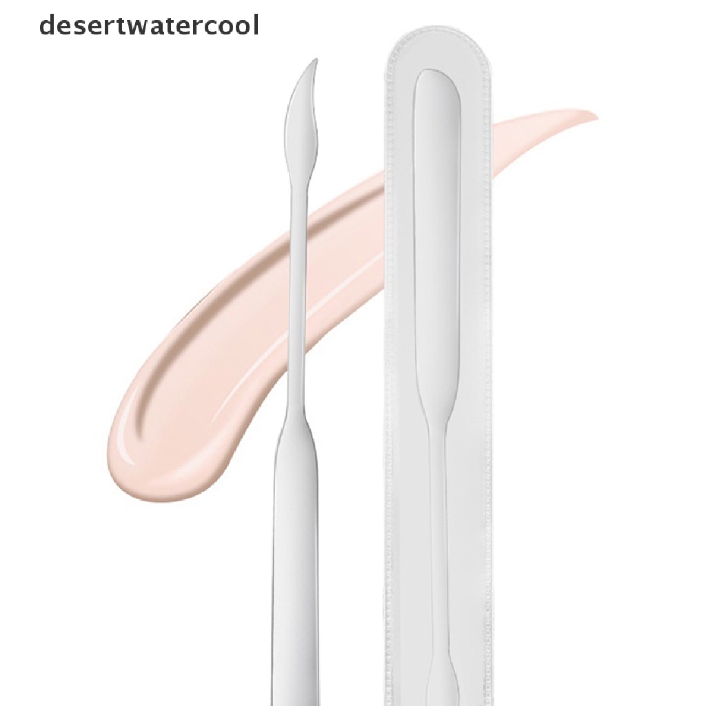 Deid 1PC Kepala Ganda Alat Spatula Pencampur Makeup Kosmetik Bahan Stainless Steel Untuk Palet Martijn