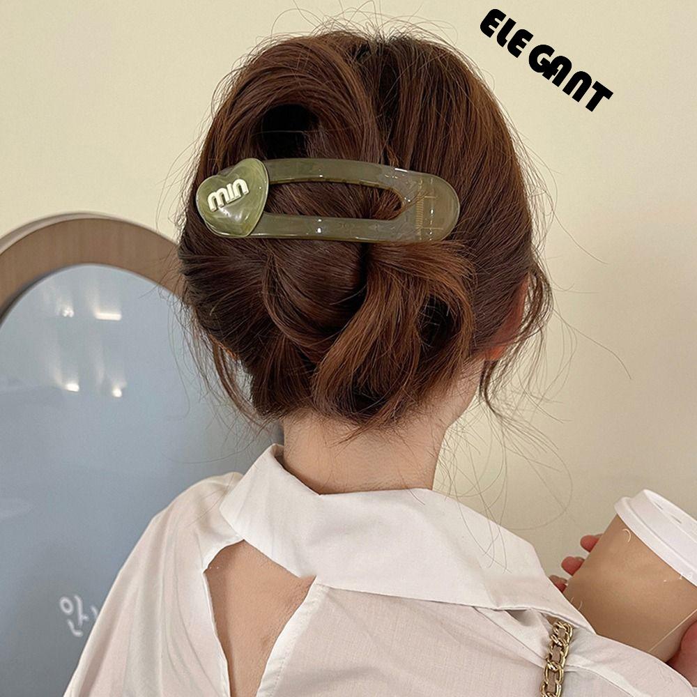 [Elegan] Heart Hair Clips Aksesoris Rambut Kreatif Elegan Bergaya Hiasan Kepala Ins Klip Rambut Transparan Permen Warna Cinta Klip Rambut Hiasan Kepala Baru Korea Duckbill Clips