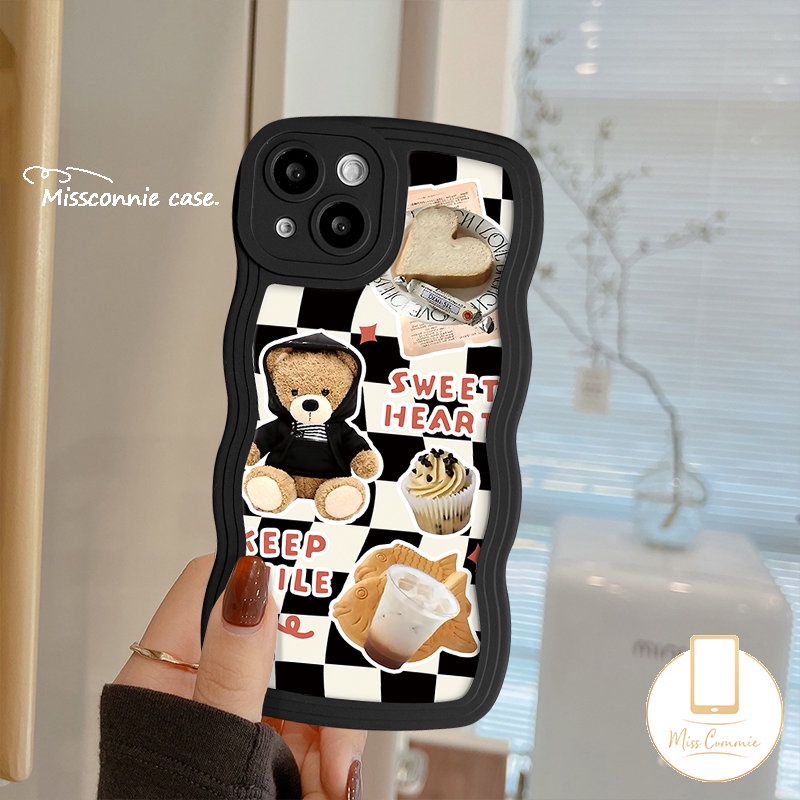 Infinix Hot9 11 10 Play Hot 10T 8 20 20s 11s NFC 10s 12i 10Lite 12 Pro 11s Smart5 4 6 Plus Note8 12 G96 10Pro 12Pro 12 2023 Enak Cream Sandwich Cookie Kue Wavy Edge Case