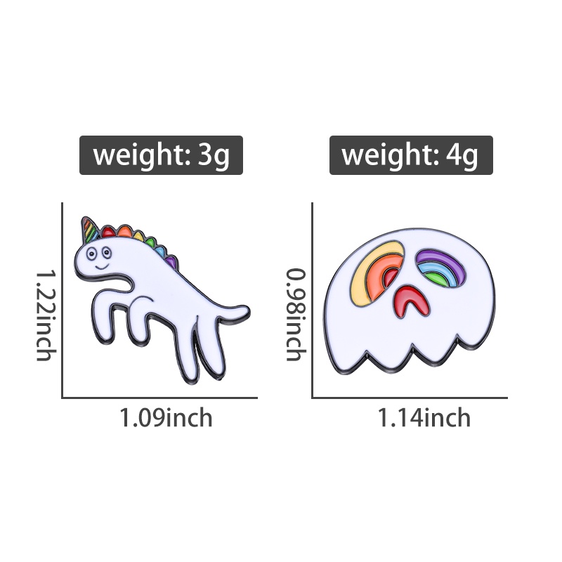 Pin Enamel Unicorn Pelangi Lucu Lucu Hantu Sederhana Bros Lencana Kerah Pin Kartun Perhiasan Aksesori Hadiah Untuk Teman