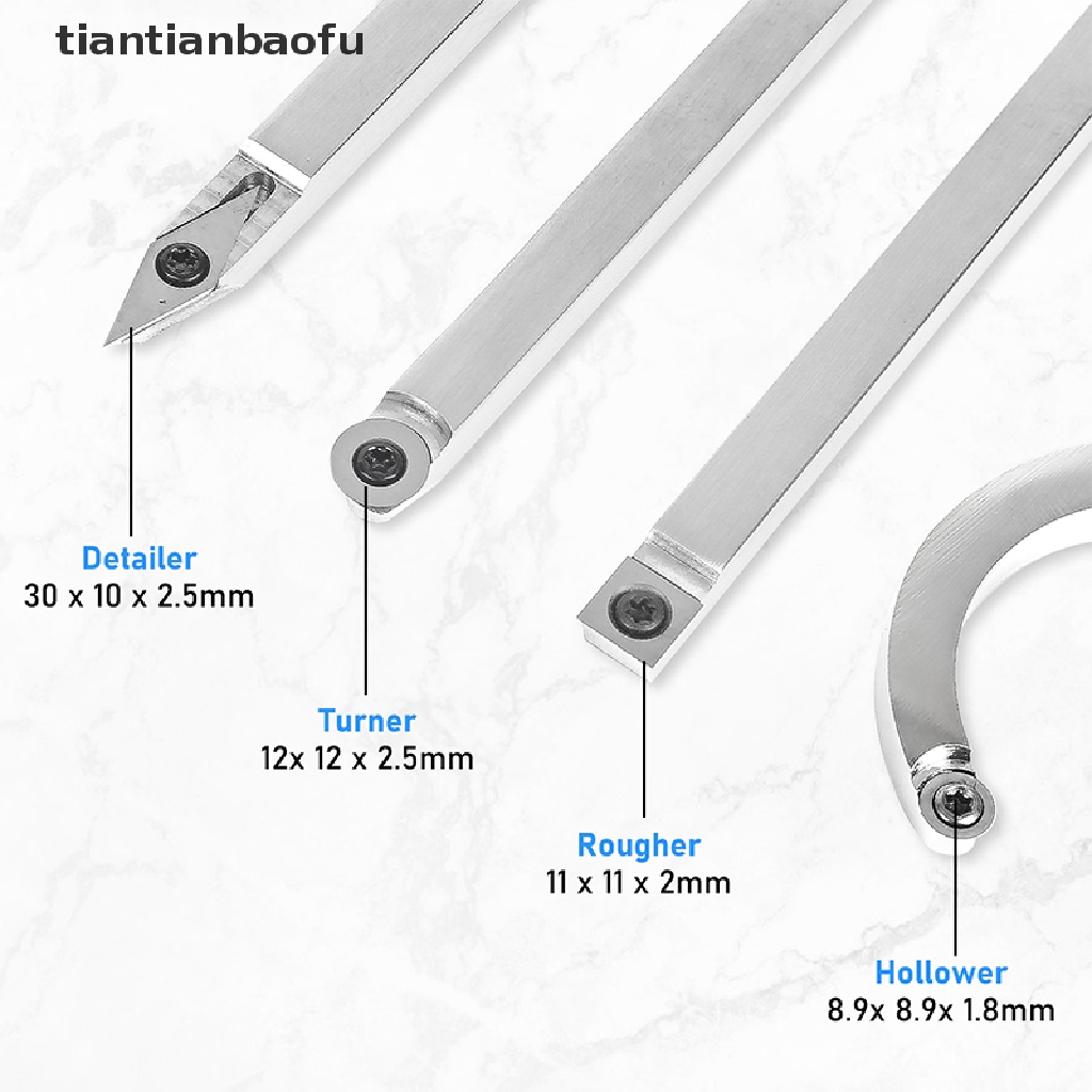 [tiantianbaofu] Alat Pemutar Kayu Untuk Mesin Bubut, Woodturning Tools Wood Turning Lathe Set Kit Butik