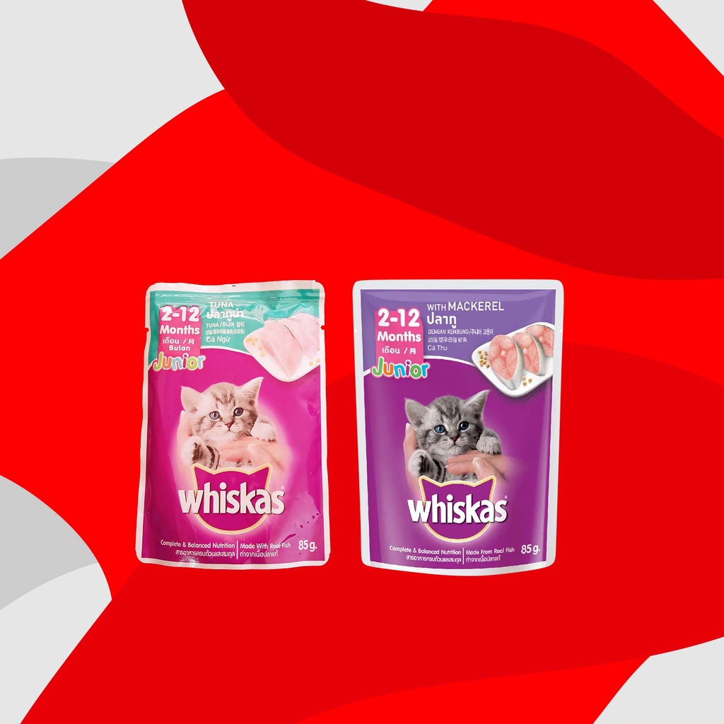 Makanan kucing - Whiskas Junior Tuna/ Mackarel 85 Gr