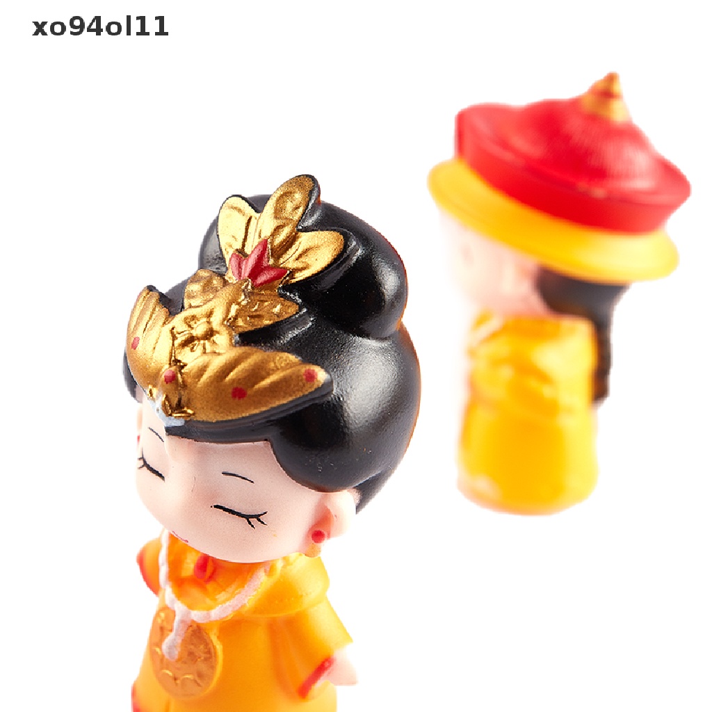 Xo Chinese Emperor Empress Patung PVC Queen Ornamen Dekorasi Tradisional Kue OL