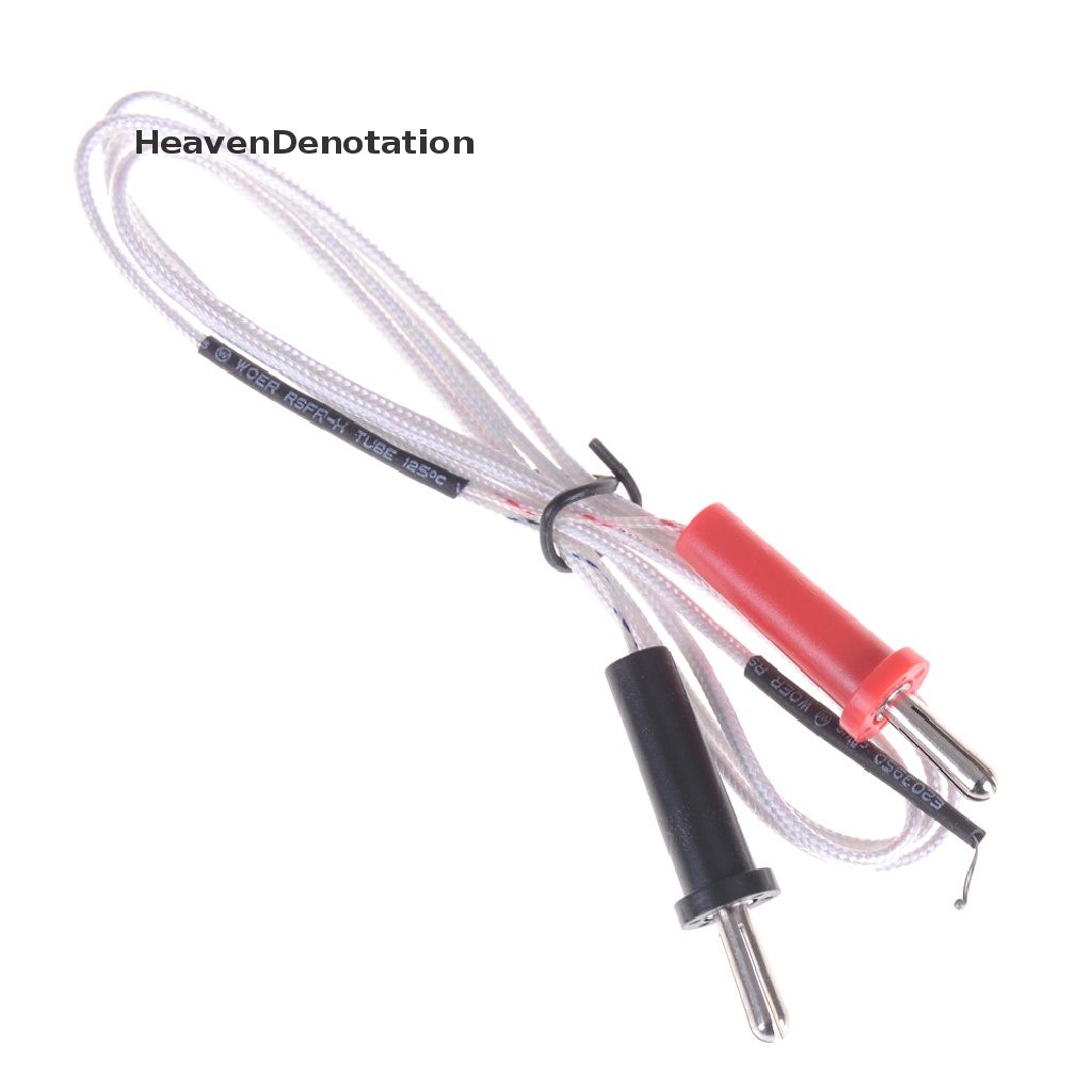 [HeavenDenotation] K Type Thermocouple Sensor Multimeter Suhu Probe Banana Plug 1000mm HDV