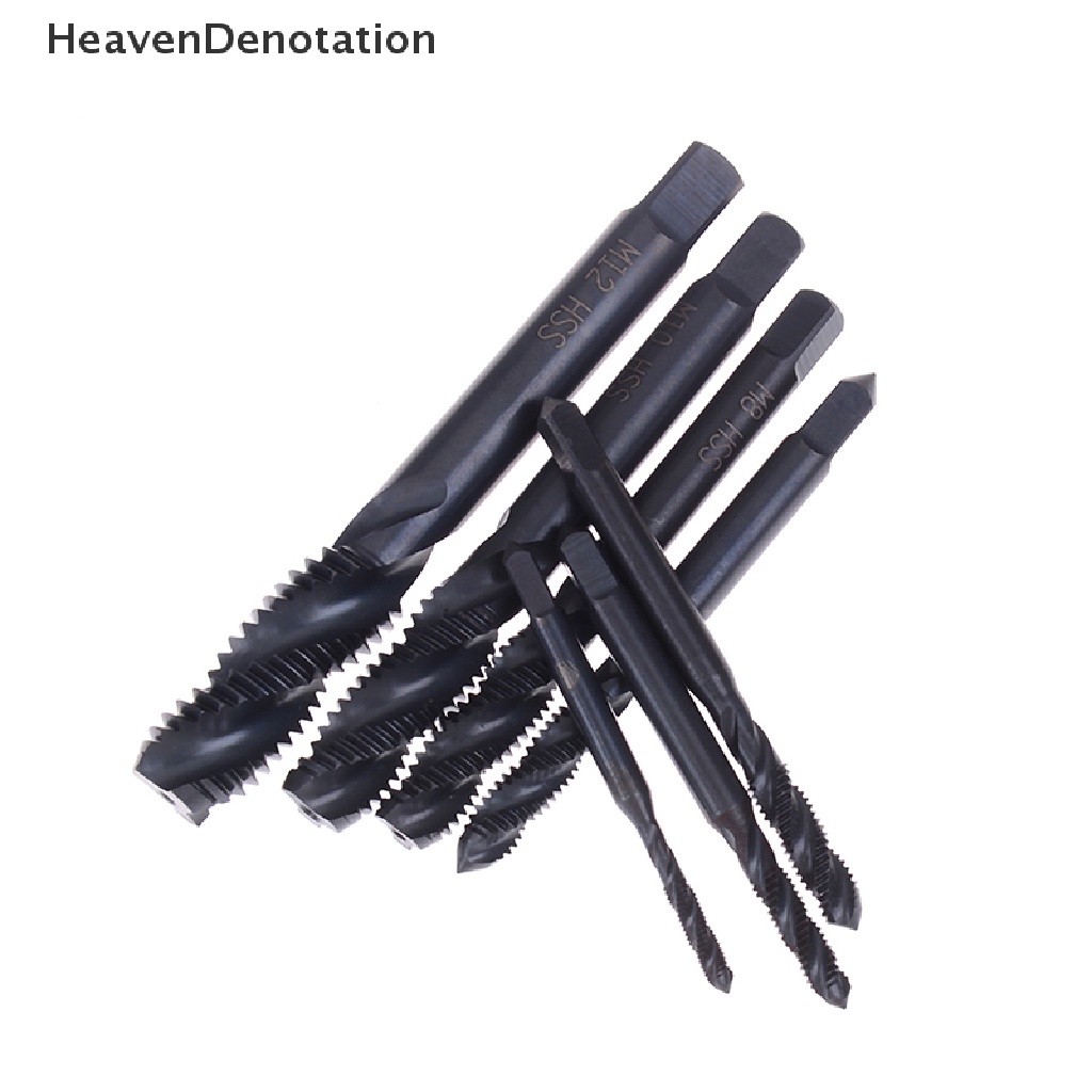 [HeavenDenotation] 7pcs HSS Mesin Sekrup Ulir Metric Plug Tap Drill Set M3 M4 M5 M6 M8 M10 M12 HDV