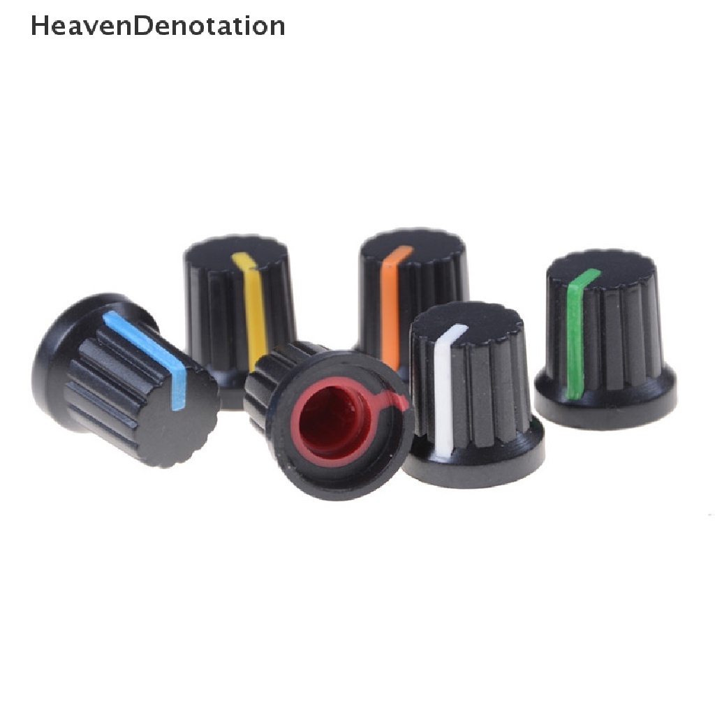 [HeavenDenotation] 10pcs Potensiometer Switch Knob Cap Lubang Dia 6mm Kontrol Volume Rotary Knob Cap HDV