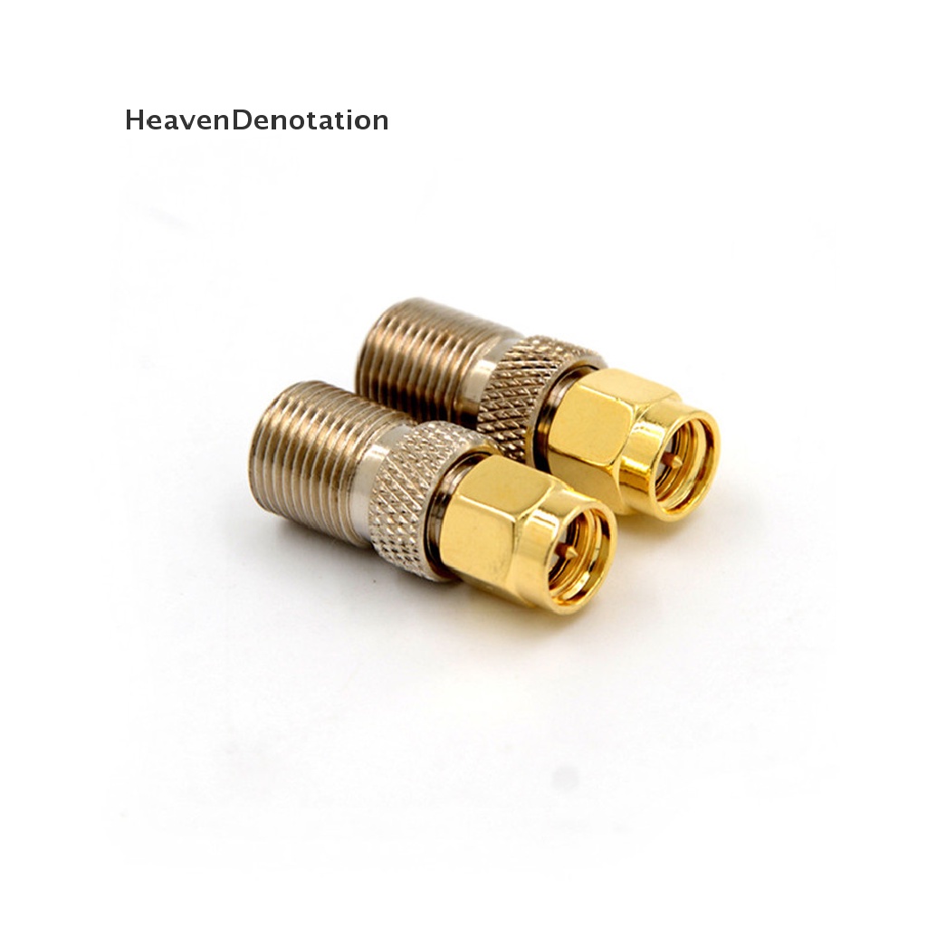 [HeavenDenotation] F Female Jack to SMA Male Plug Adaptor Konektor RF Coax Coaxial Lurus HDV