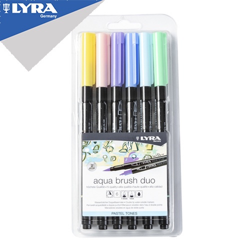 

LYRA Aqua Brush Duo Dual Brush Pen 6 Warna Pastel