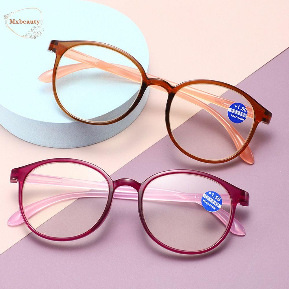 Mxbeauty Kacamata Presbyopia Fashion Bingkai Bulat Vision Care Baca Pembesaran Hyperopia Eyewear