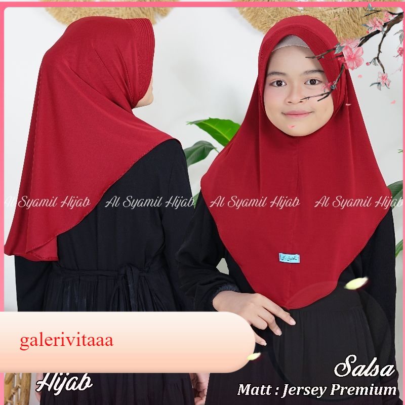 Hijab Sekolah Instan Polos / Hijab Anak Murah / Hijab Sporty Hamidah 02